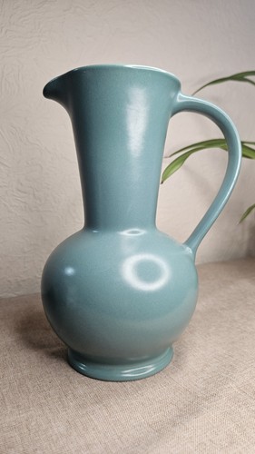 Vintage pitcher turquoise tall - pitcher,