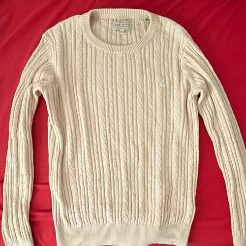 Jack wills cream cable - cream, cable-knit