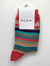 Paul Smith Clarisa Glitter Multi Stripe Swirl Pink Womens Socks