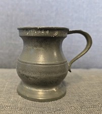 Vintage Antique Pewter Tankard / Gill / Mug - 1826 Gill Measure Baluster
