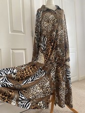 Attitudes by Renee Stretch Animal Print Dress SzXLP 42” Chest Midi Button 46L