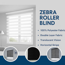 Zebra Vision Roller blinds Day & night Easy Fit 165-210cm Drops Black,Grey,White