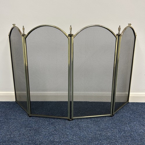 Brass folding mesh panel fire - brass,