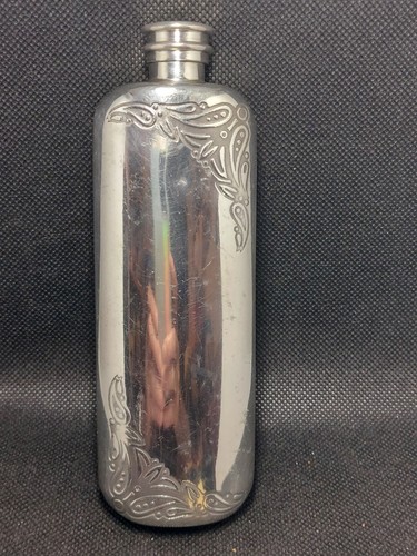 Silver celtic pewter flask - silver,