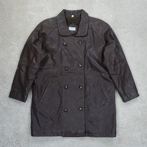 Vintage leather trench coat - leather,