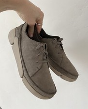 Clarks Trigenic Tri Clara Women’s UK 6 Nubuck  Leather Soft Grey Lace Up 