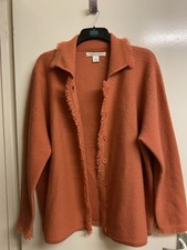 Vintage Deane & White Pure Wool Coral/ Salmon Cardigan, Size 2X or UK22/24 fit.