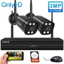 3MP HD Wireless CCTV System Camera Kit Home Outdoor Security 4CH NVR with HDD