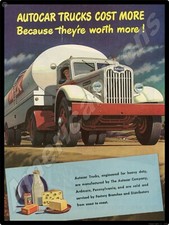 Autocar Trucks New Metal Sign