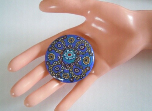 Millefiori brooch blue multi - millefiori,