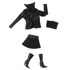 Black Leather Clothes Set For