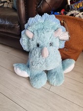 With Snuggles Large 49cm Supersoft Fluffy Triceratops Dinosaur Cuddly Plush Toy