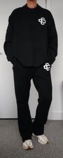 The Couture Club Knit Jumper Fluffy Sweatshirt Emblem Black Size M