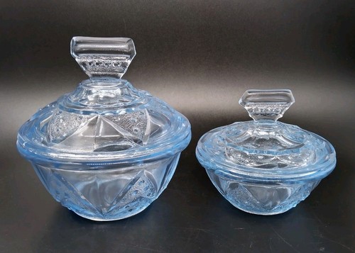 Vintage blue glass trinket - vintage,
