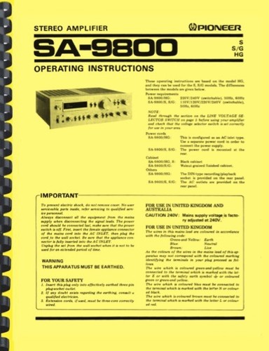 Pioneer 9800 stereo - pioneer, sa-9800