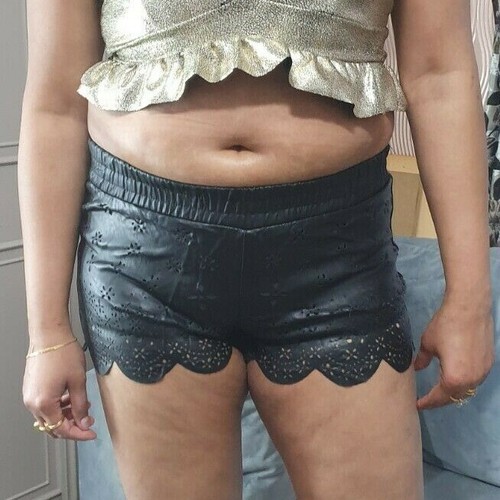 Women pvc hot pants shorts - pvc,