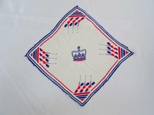 Vintage Coronation Handkerchief Hanky 1930s King George VI Souvenir 1937 1E