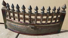 FIREPLACE FRET GUARD DAMPENER DUST GRILL CARNIVAL LUSTRE ENAMEL IRIDESCENT OLD..