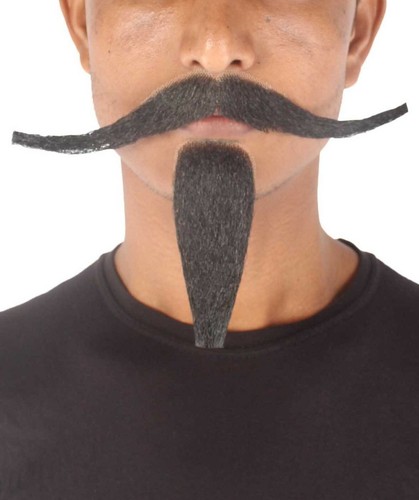 Men synthetic black - synthetic, mustache