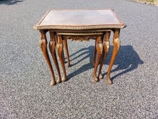 Antique Nest of 3 French Louis XIV Coffee Tables, Country Style