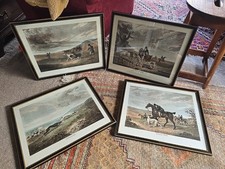 Set Of 4 Antique Coursing Lithographs R JONES ,&  ACKERMANN