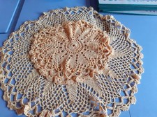 2-Vintage Hand Crochet Lace Doilies  table handmade
