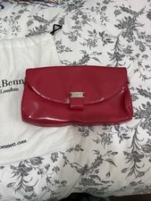 L.K. Bennett Red Patent Clutch Bag with Dust Bag Excellent Condition