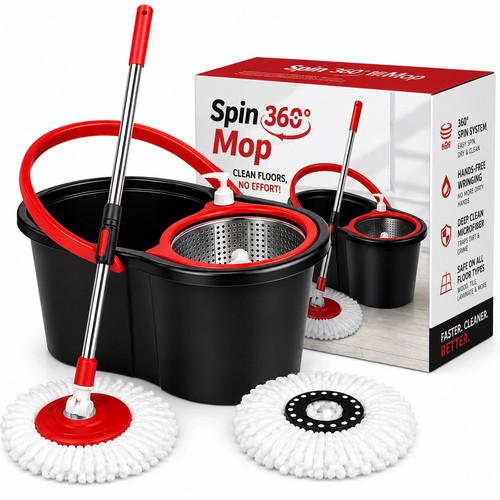 360 spin mop bucket set - mop,