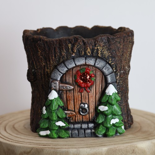 Cement christmas fairy house - fairy,