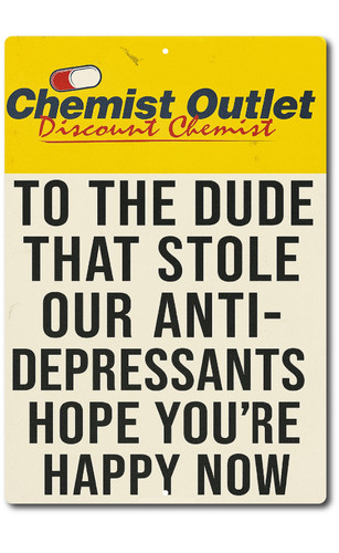 Funny chemist outlet tin sign - chemist,