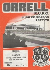 Orrell RFC (England) v Hawick RFC (Scotland) Friendly 19th March 1978