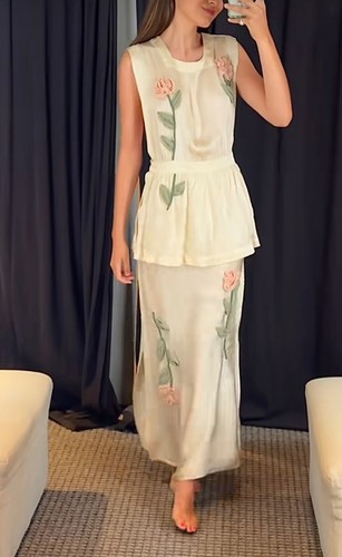 Zara flower satin dress - zara,