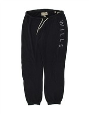 JACK WILLS Womens Slim Graphic Tracksuit Trousers UK 14  Medium Navy Blue BT06