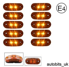 10 Pcs Orange Amber 12v 2 Led