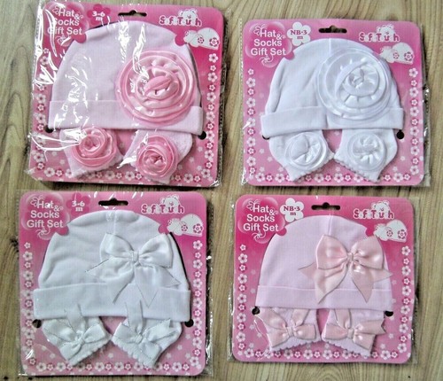 Baby girl hat socks gift - girl, &
