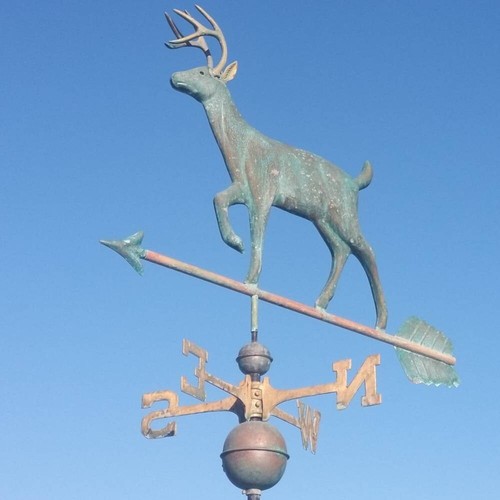 Large copper stag weathervane - large,