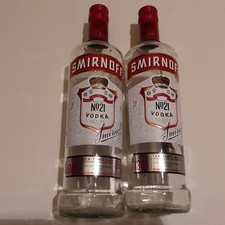 Smirnoff Two (2) Empty No 21 Vodka Glass Bottles 700ml Size With Screw Caps prop