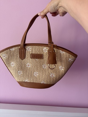 Woven embroidered daisy - woven, zip
