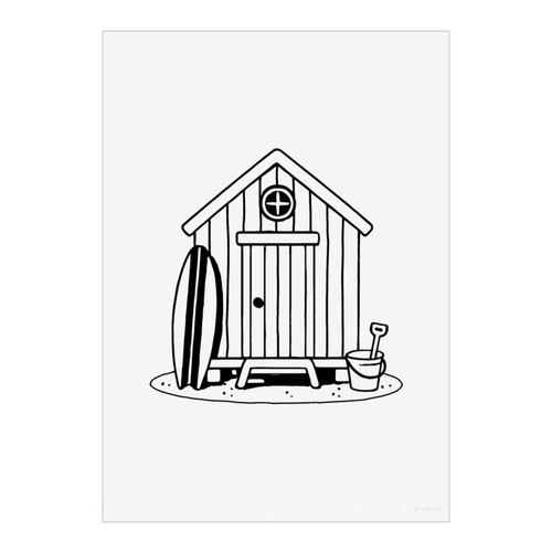 Beach hut wall art - hut',