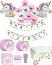 Unicorn Party Tableware Set Supplies Happy Birthday Banner Girls decorations