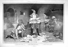 Old Antique Print 1906 Adding