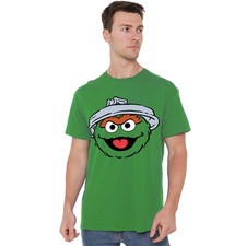 Sesame Street Oscar The Grouch Full Face T-Shirt S-4XL, Kelly Green