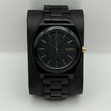 Nixon The Time Teller Acetate Men's Quartz Watch Black Japan Working 39mm