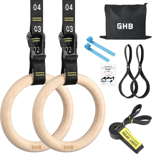 Ghb gymnastic rings wooden - rings,