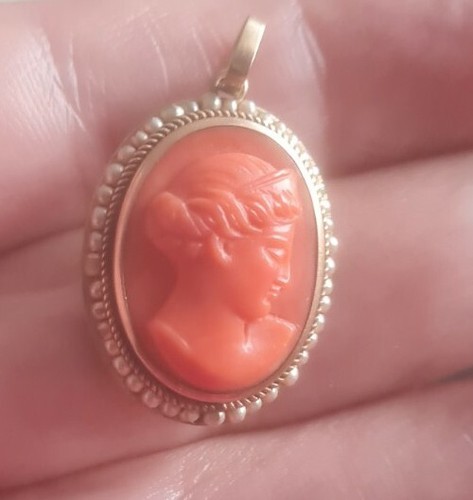 Antique coral cameo - coral,