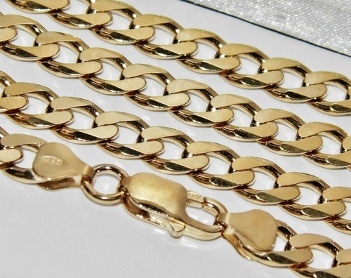 9ct yellow gold silver curb - on,