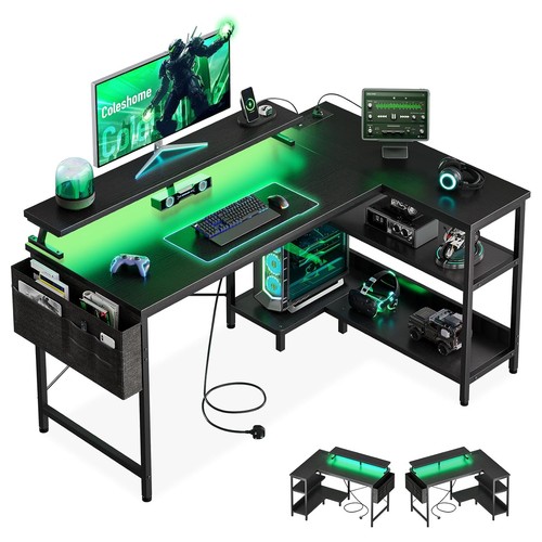 Coleshome shaped gaming desk - l,