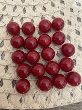 20 x OPAQUE ENGLISH RED & WHITE Beautiful Solid Colour Glass Marbles, 14mm