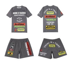 New Arrival Born X Raised SS Rashguard Grey Loos Short No Gi Jiu Jitsu Uniform