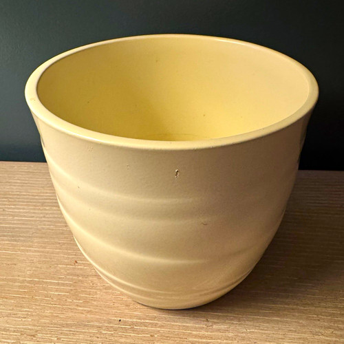 Cream glazed plant pot - glazed, 14cm
